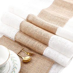 Fingerinspire Burlap Table Runner for Dining Table, Rectangle, BurlyWood, 225x105x2mm & 83x30x0.1cm, 7pcs/set(DJEW-FG0001-02)