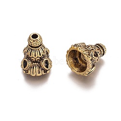 Tibetan Style Alloy Bead Cap, Cone, Apetalous, Antique Golden, 16.5x11mm, Hole: 2mm(PALLOY-E556-28AG)
