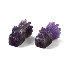 Natural Amethyst Beads, Dragon Head, 26x16.5x14.5mm, Hole: 2mm(G-A222-04G)