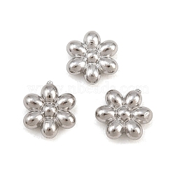 304 Stainless Steel Cabochons, Flower, Stainless Steel Color, 6x7x2mm(SA-CBAC865-14P)