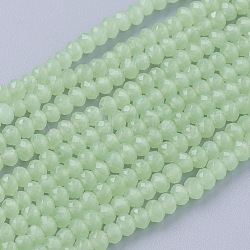 Imitation Jade Glass Beads Strands, Faceted, Rondelle, Dark Sea Green, 3x2~2.5mm, Hole: 0.5mm, about 186~190pcs/strand, 17 inch(GLAA-G045-A11)