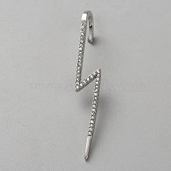 Platinum Brass Ear Wrap Crawler Hook Earrings for Women, Lightning Bolt, 55x8mm(EJEW-WH0019-58B)