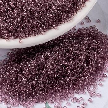 MIYUKI Round Rocailles Beads, Japanese Seed Beads, (RR142) Transparent Smoky Amethyst, 15/0, 1.5mm, Hole: 0.7mm, about 5555pcs/bottle, 10g/bottle