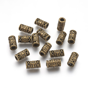 Tibetan Style Alloy Beads, Column, Cadmium Free & Lead Free, Antique Bronze, 12x6mm, Hole: 3.5mm