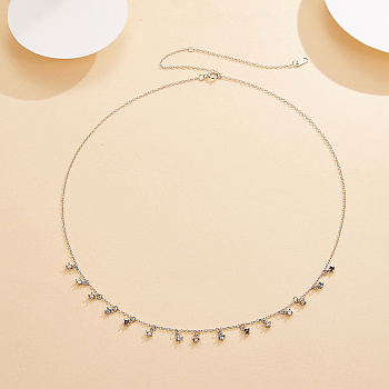 925 Silver Tassel Pendant Necklaces with Zircon