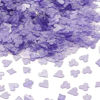 Plastic Sequin Beads, Matte Style, Sewing Craft Decorations, Playing Card Signs, Blue Violet, 6x5~6x0.3mm