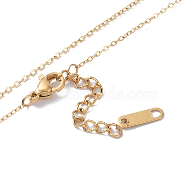 Ion Plating(IP) 304 Stainless Steel with Polymer Clay Rhinestone Necklaces(NJEW-G081-09G)-3
