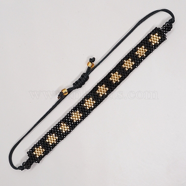 Adjustable Star of David Braided Bead Bracelets(BJEW-C011-43B)-2
