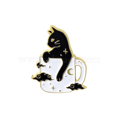 Black Cat Shape Alloy+Enamel Enamel Pins