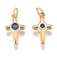 Brass Micro Pave Cubic Zirconia Tiny Cross Charms(ZIRC-G168-54G-02)-2