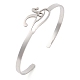 201 Stinless Steel God Eye of Horus Cuff Bangles for Women(BJEW-P337-01P)-1