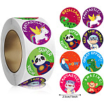 500 Paste Paper Self-Adhesive Stickers, for Cartoon Kids Stickers Encourage Labels, Mixed Shapes, 57x27mm, 500pcs/roll(AJEW-S085-01A)