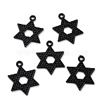Alloy Pendants, Hexagram, Electrophoresis Black, 27.5x21x2mm, Hole: 1.8mm(FIND-K007-03EB)