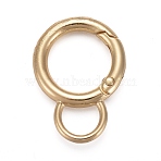 Alloy Spring Gate Ring, with Loop, Circle Key Rings, for Handbag Ornaments Decoration, Cadmium Free & Lead Free, Golden, 33x24x3.5mm, Hole: 9x7mm(KEYC-H109-03C-G)