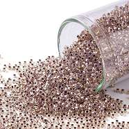 TOHO Round Seed Beads, Japanese Seed Beads, (741) Copper Lined Alabaster, 15/0, 1.5mm, Hole: 0.7mm, about 15000pcs/50g(SEED-XTR15-0741)