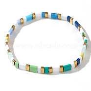 Bohemian Style Japanese TILA Glass Seed Beaded Stretch Bracelets for Women Men, Rectangle, Colorful(ZJ1483-13)