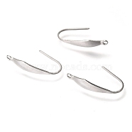 316 Surgical Stainless Steel Earring Hooks, with Vertical Loop, Ear Wire, Stainless Steel Color, 20.5x4.5mm, Hole: 1.2mm(STAS-Z034-10P)