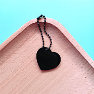Acrylic Big Pendant Decoration, with Ball Chains, Heart, 60mm(PW-WG88428-02)