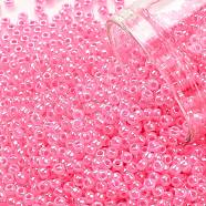 TOHO Round Seed Beads, Japanese Seed Beads, (910) Ceylon Hot Pink, 11/0, 2.2mm, Hole: 0.8mm, about 50000pcs/pound(SEED-TR11-0910)