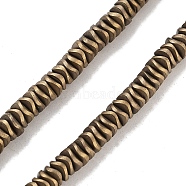 Electroplated Synthetic Non-magnetic Hematite Beads Strands, Wavy Disc, Matte Style, Light Gold Plated, 4x1.5mm, Hole: 1mm, about 306pcs/strand, 16.30''(41.4cm)(G-H020-M01-17)