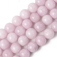 Natural Quartz Beads Strands, Dyed & Heated, Imitation Kunzite Color, Round, Plum, 10mm, Hole: 1.2mm, about 38pcs/Strand, 14.96 inch(38cm)(G-T129-07B)