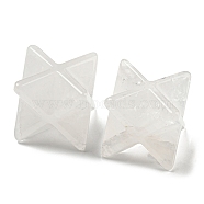 Natural Quartz Crystal Beads, No Hole/Undrilled, Rock Crystal Merkaba Star, 25x25x25mm(G-A206-01B-63)