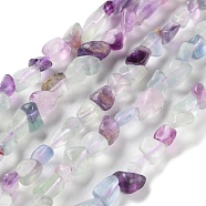 Natural Colorful Fluorite Beads Strands, Nuggets, Tumbled Stone, 4.5~11.5x3~7x3.5~6mm, Hole: 1~1.2mm, about 48~68pcs/strand, 15.35~15.94''(39~40.5cm)(G-P497-01C-18)