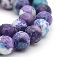 Synthetic Ocean White Jade Round Bead Strands, Dyed, Blue Violet, 6mm, Hole: 1mm, about 64pc/strand, 15.7 inch(G-M165-6mm-01)