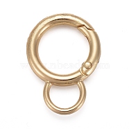 Alloy Spring Gate Ring, with Loop, Circle Key Rings, for Handbag Ornaments Decoration, Cadmium Free & Lead Free, Golden, 33x24x3.5mm, Hole: 9x7mm(KEYC-H109-03C-G)