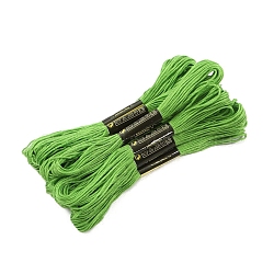 Cotton Crochet Threads, Embroidery Threads, Yarn for Lace Hand Knitting, Green, 1.4mm, about 8.20 Yards(7.5m)/skein, 5 skeins/set(PW-WG77117-12)