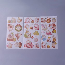 Kawaii DIY Picture Stickers, Rabbit Family Comic Strip, Colorful, 200x100mm(DIY-P003-G02)