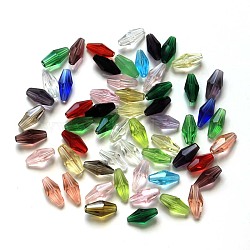 Transparent K9 Glass Beads, Faceted, Bicone, Mixed Color, 8x4mm, Hole: 1mm(GLAA-G078-A-M)