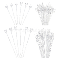 AHADERMAKER 120Pcs 2 Style Fork Shaped Plastic Floral Picks, Card Holders, for Weddings, Birthday Parties, Events, Decorations, Clear, 9-1/2~12-1/4 inch(24~31cm)(AJEW-GA0003-92)