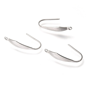 316 Surgical Stainless Steel Earring Hooks, with Vertical Loop, Ear Wire, Stainless Steel Color, 20.5x4.5mm, Hole: 1.2mm