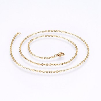 304 Stainless Steel Cable Chains Necklaces, with Lobster Claw Clasps, Golden, 17.7 inch(45cm), 2.3mm