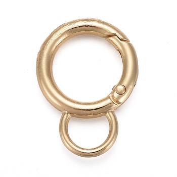 Alloy Spring Gate Ring, with Loop, Circle Key Rings, for Handbag Ornaments Decoration, Cadmium Free & Lead Free, Golden, 33x24x3.5mm, Hole: 9x7mm