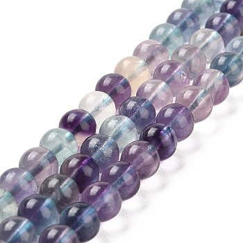 Natural Fluorite Beads Strands, Grade AA, Round, 5.8~6.8mm, Hole: 0.8mm, about 62~65pcs/strand, 15.24~15.75''(38.7~40cm)