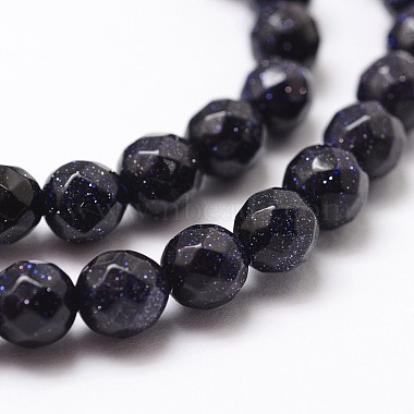 Chapelets de perles en pierre d'or bleue synthétique(X-G-D840-14-4mm)-3