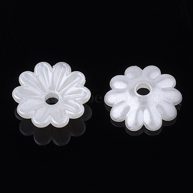 10mm Ivory Flower ABS Plastic Bead Caps