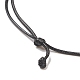 Natural Tiger Eye Bullet Pendant Necklace with Waxed Cords for Women(NJEW-M196-02A)-3