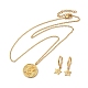 Crystal Rhinestone Star Dangle Hoop Earring & Moon Pendant Nacklace(SJEW-P002-07G)-1