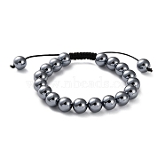 Natural Terahertz Stone Braided Beaded Bracelets for Men Women, Inner Diameter: 2-3/8~3-1/4 inch(6.15~8.35cm)(BJEW-G728-01)