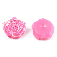 Opaque ABS Plastic Cabochons, AB Color Plated, Rose, Pearl Pink, 18x17x6.5mm(KY-N021-01-A02)