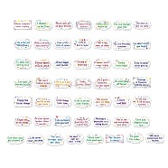 50Pcs Inspirational Cartoon English Word Paper Sticker Label Set, Adhesive Label Stickers, for Suitcase & Skateboard & Refigerator Decor, Mixed Color, 32~44x62~70x0.25mm(DIY-G078-02)
