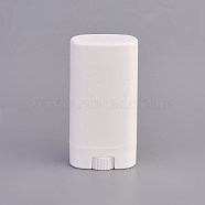 15g PP Plastic Deodorant Container, Refillable Antiperspirant Tubes, for DIY Deodorant Stick Heel Balm Cosmetic, White, 75.5x38.5x18.5mm(X-DIY-WH0143-37)