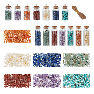 SUPERFINDINGS DIY Drift Bottle Making Kit, Including Natural & Synthetic Chip Beads, Glass Bottle, Iron Screw Eye Pin Peg Bails, Jute Cord & Cartons, Mixed Color, 7style/box(DIY-FH0003-25)