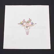 DIY Embroidery Fabric with Eliminable Pattern, Embroidery Cloth, Square, Cow Pattern, 28x27.6x0.05cm(DIY-P032-B04)