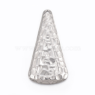 304 Stainless Steel Pendants, Triangle, Stainless Steel Color, 42.5x21x3mm, Hole: 2mm(X-STAS-E421-111P)