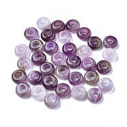 Natural Amethyst European Beads, Large Hole Beads, Rondelle, 12x6mm, Hole: 5mm(G-G740-12x6mm-13)
