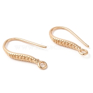 Brass Earring Hooks, Ear Wire, with Loops, Light Gold, 18x1.5mm, Hole: 1.5mm, 22 Gauge, Pin: 0.6mm(KK-Q770-09G)